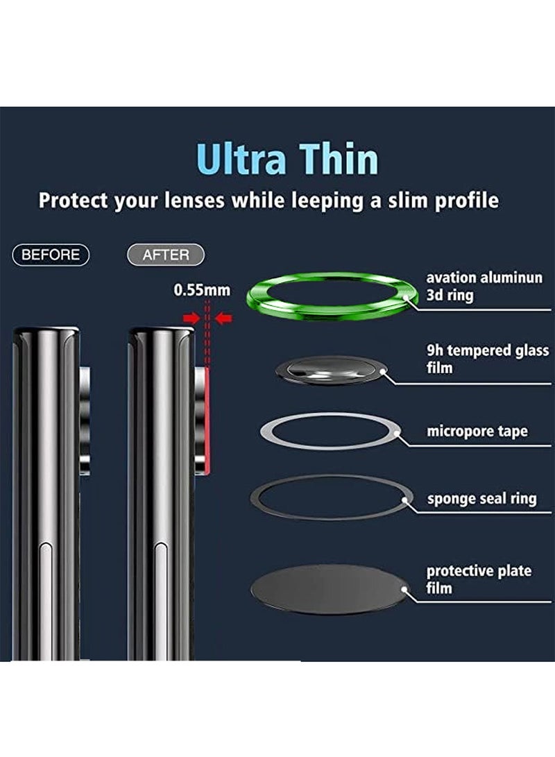 Wtech Premium Camera Lens Tempered Glass Protector Shield For Samsung Galaxy Z Flip6 5G 2024 Black/Green - Image 2