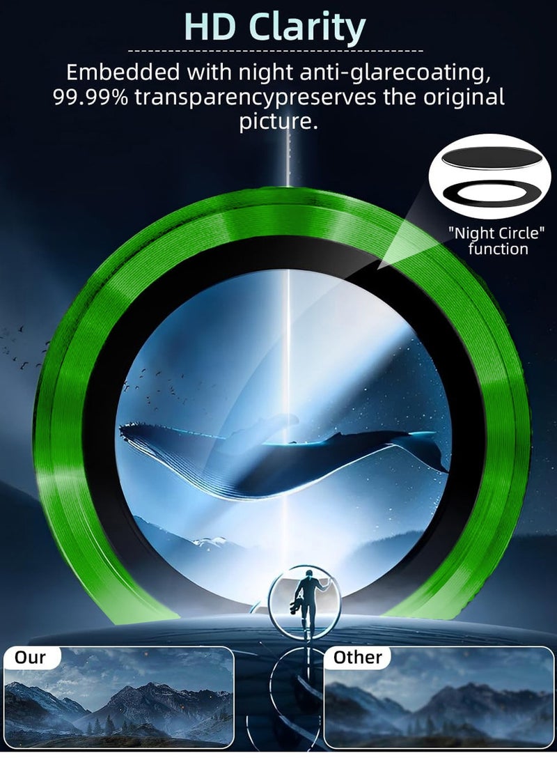 Wtech Premium Camera Lens Tempered Glass Protector Shield For Samsung Galaxy Z Flip6 5G 2024 Black/Green - Image 5