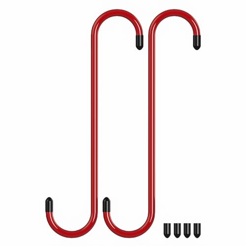 Bac-kitchen Backitchen 2 Pcs Brake Caliper Hangers Brake Caliper Hooks with Rubber Tips Automotive Tool for Braking Bearing Axle and Suspension Work 2pcs red - Image 1