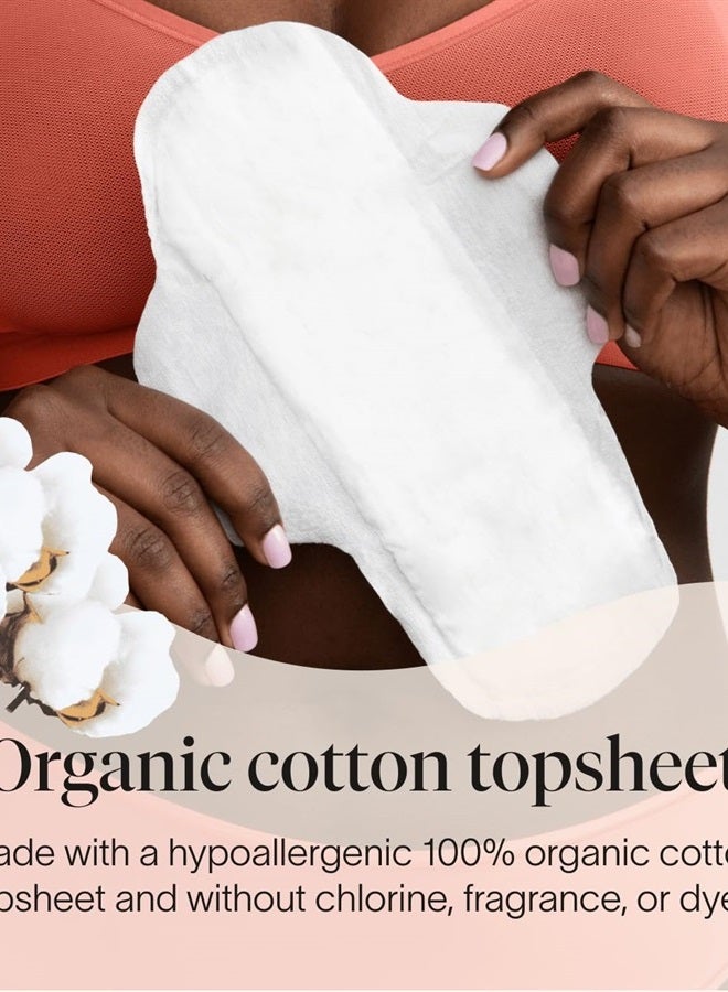 cora Organic Pads | Ultra Thin Period Pads with Wings | Overnight Absorbency | Ultra-Absorbent Sanitary Pads for Women | 100% Organic Cotton Topsheet (36 Count) - Image 2