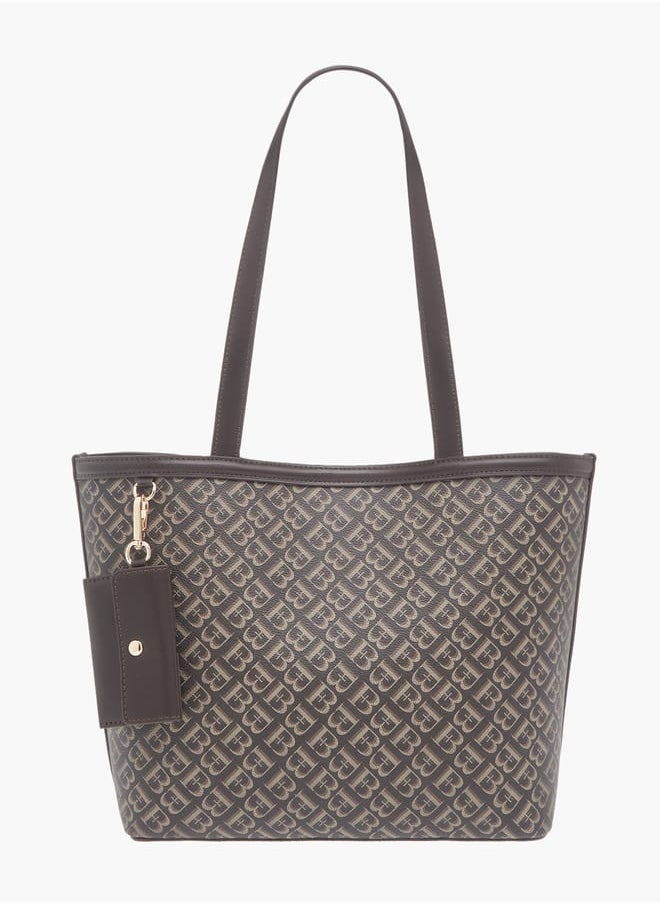 Flora Bella By Shoexpress Womens Monogram Textured Tote With Crossbody Bag And Detachable Coin Pouch  - Image 2
