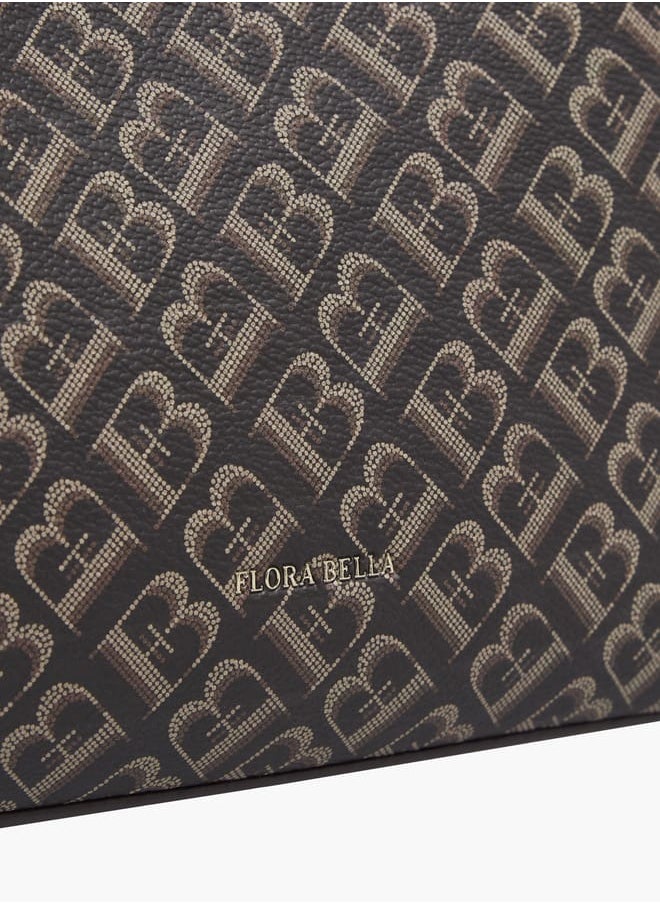 Flora Bella By Shoexpress Womens Monogram Textured Tote With Crossbody Bag And Detachable Coin Pouch  - Image 5