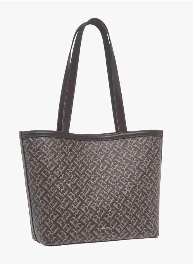 Flora Bella By Shoexpress Womens Monogram Textured Tote With Crossbody Bag And Detachable Coin Pouch  - Image 3
