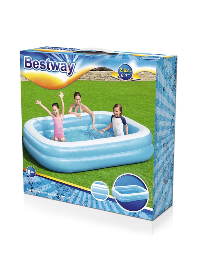 بست واي-مسبح نفخ مستطيل طبقتين ازرق   -26-54006 - Image 2