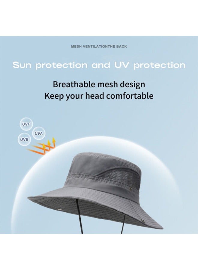 قبعات صن للنساء الرجال،قبعات جرافة ذات حواف عريضة واقية من الأشعة فوق البنفسجية فوق F50+ قبعات مقاومة للماء، قبعة رعاة البقر القابلة للطي، صيد السمك، التنزه، التخييم، قبعة الشاطئ - Image 3