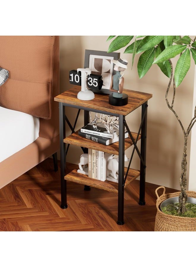 VECELO Modern Nightstands X-Design Side End Table Night Stand with Storage Shelf for Bedroom,Living Room - Image 5