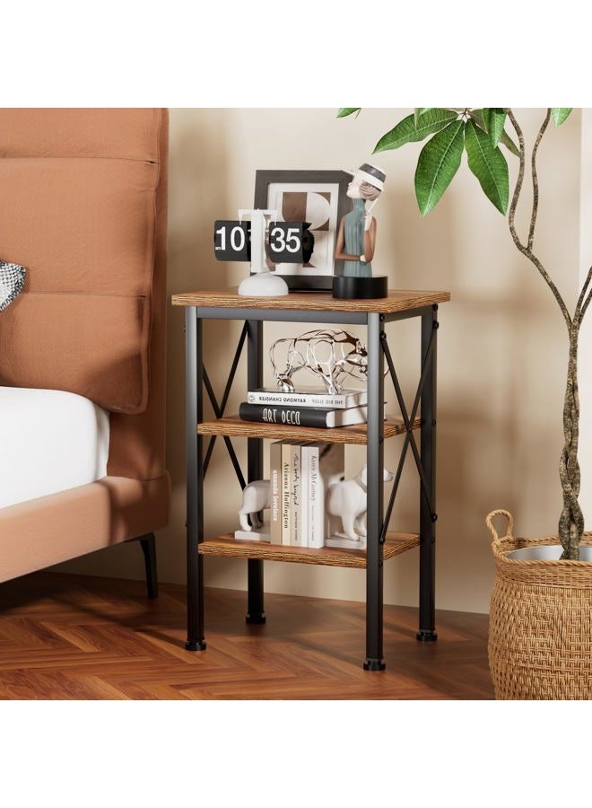 VECELO Modern Nightstands X-Design Side End Table Night Stand with Storage Shelf for Bedroom,Living Room - Image 4