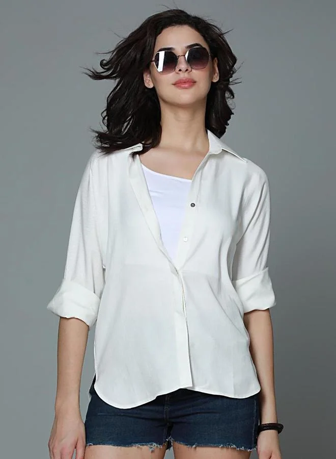 HIGH STAR White Classic Boxy Casual Shirt