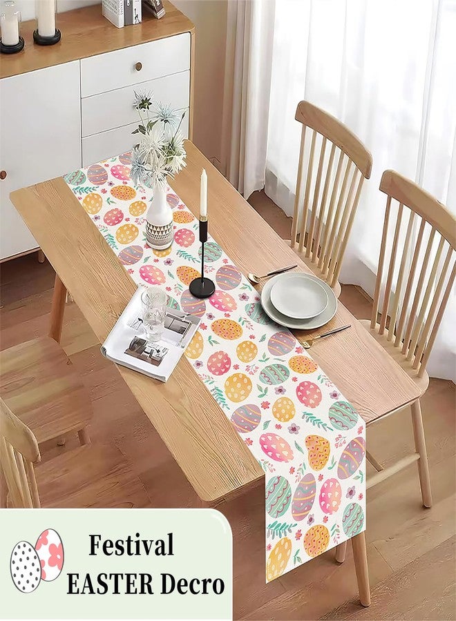 Oeyliz Easter Table Runner Easter Egg Table Runners Kitchen Dining Table Decoration 13x72 Inches Spring Table Runners Table Decoration for Home Party Decor - Image 5