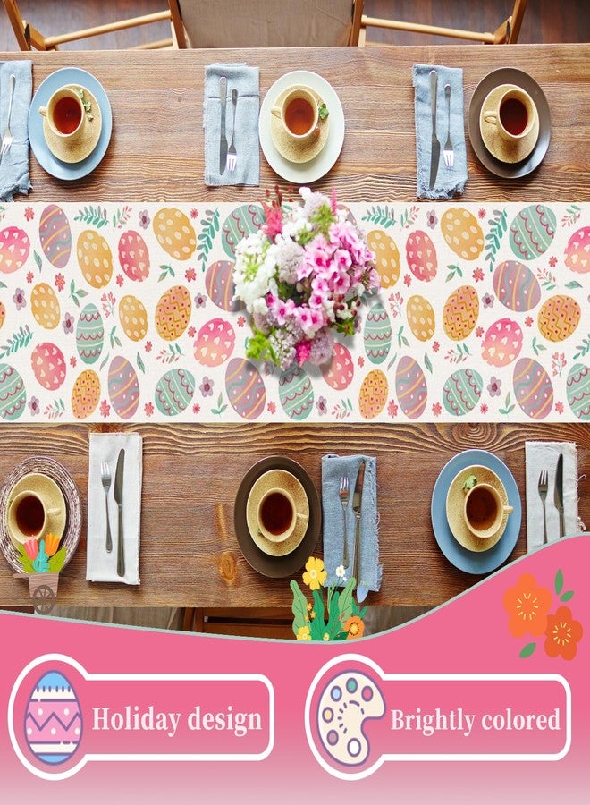 Oeyliz Easter Table Runner Easter Egg Table Runners Kitchen Dining Table Decoration 13x72 Inches Spring Table Runners Table Decoration for Home Party Decor - Image 2