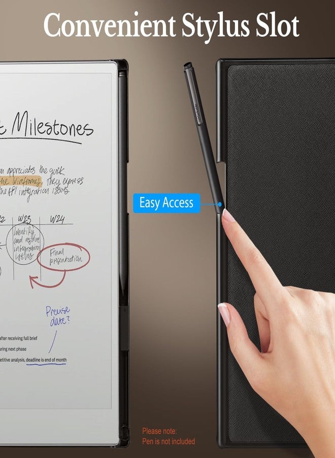 CoBak Case for Remarkable Paper Pro Color Tablet 11.8" 2024 Released- Smart Auto Sleep/Wake Folio Lightweight Protective Cover with Built-in Pen Holder and Nibs Holder (Black) - Image 3