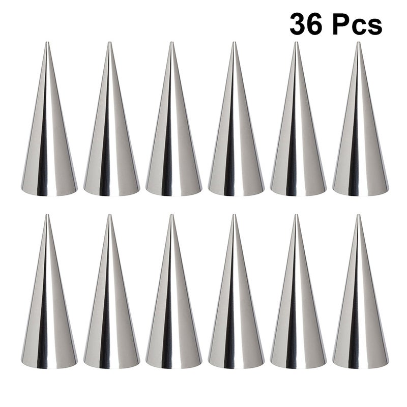 36pcs 430 Stainless Steel Croissants Mold DIY Cream Horn Moulds Spiral Baked Horn Cake Baking Mold Large Size ( ) - Image 1