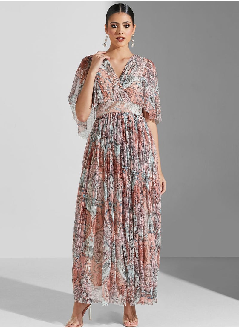Label RITU KUMAR Pleat Detail Printed Dress  - Image 1