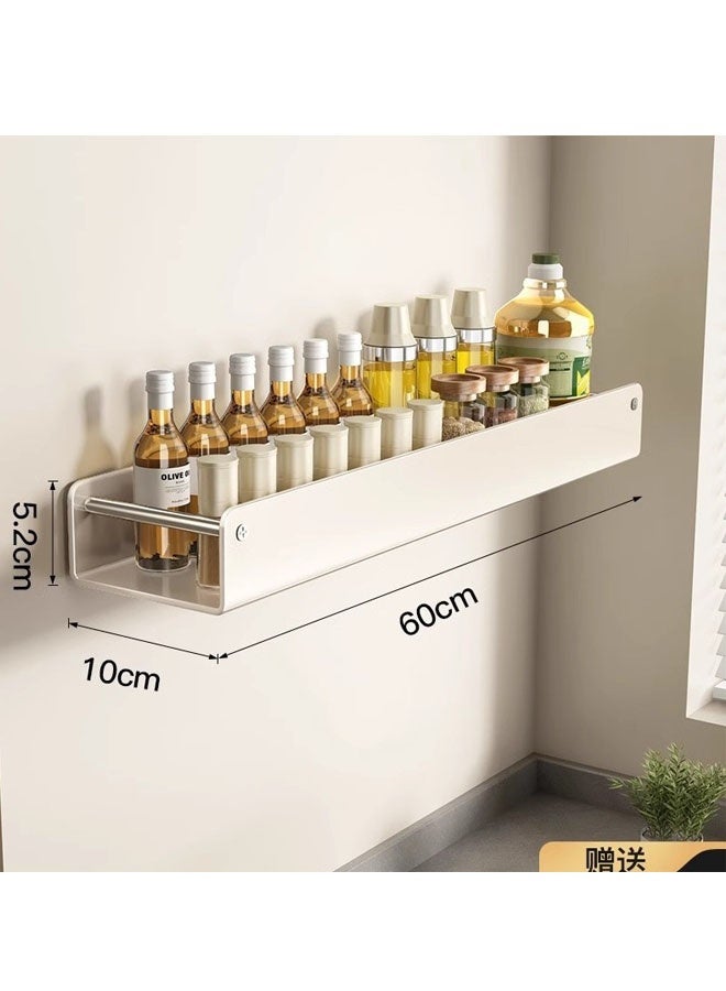 Aikenn Aikenn Versatile Organizer Adhesive Wall-Mounted Seasoning Rack No Punching Required Stainless Steel Storage Shelves Wall Spice Jar Storage Rack Kitchen Shelves For Kitchen And Bathroom 60cm Grey  - Image 2