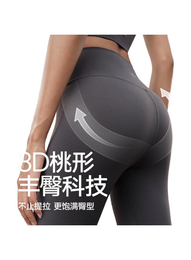 VFU Fleece-Lined Yoga Pants, Winter Warm Base Layer, Thickened Windproof Sports Leggings, Moonlight Gray, L - Image 3