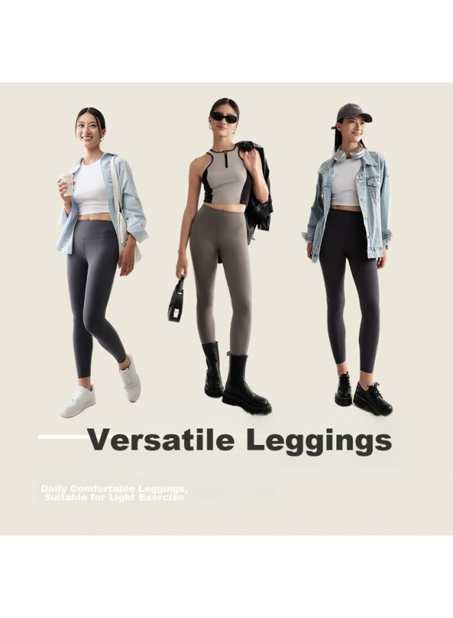 Vfu Fleece-lined Yoga Pants, Winter Warm Base Layer, Thickened Windproof Sports Leggings, Moonlight Gray, L - Image 4
