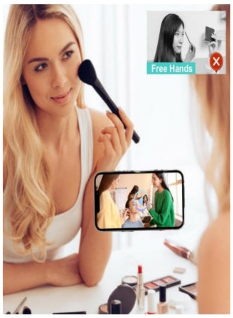 Suction Phone Case Mount – 4-Pack Silicone Suction Grips for iPhone & Android, Anti-Slip Hands-Free Holder for TikTok/Selfies (Pink, Black, White, Transparent) - Image 4