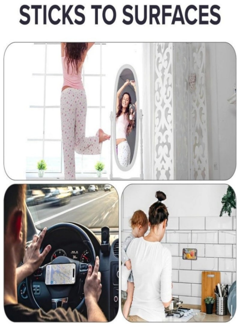 Suction Phone Case Mount – 4-Pack Silicone Suction Grips for iPhone & Android, Anti-Slip Hands-Free Holder for TikTok/Selfies (Pink, Black, White, Transparent) - Image 3