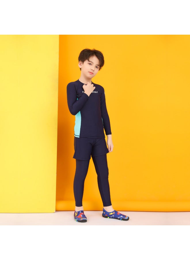 Korean Children's Diving Suit Men's And Women's Jellyfish Suit Snorkeling Surfing Swimsuit Long Sleeve Split Small, Medium And Large Kids Parent-child Swimsuit