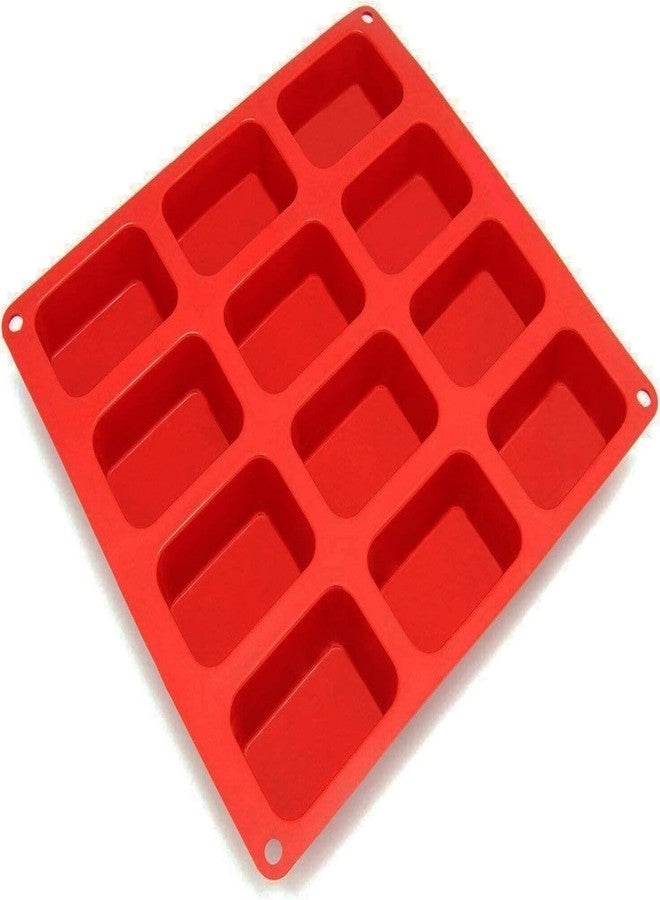 KITCHOOK Silicone Chocolate Mould TP INCORP 12 Cavity Rectangle Shape Round Edges Silicone Mould/Mold for Soap Making, Loaf, Muffins, Cheesecakes Approx 75-80 GPSA (Pack of 1) AJ 254 - Image 1