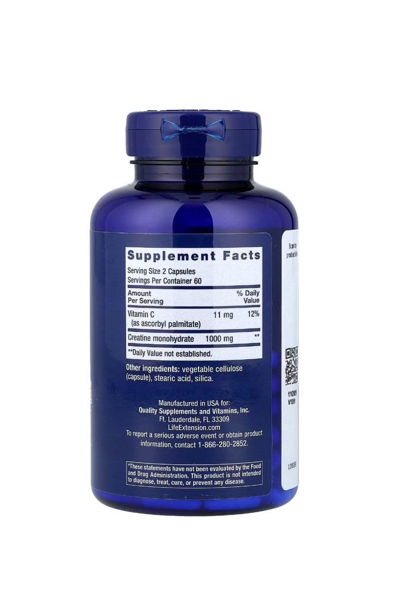 Life Extension Creatine Capsules 120 Capsules - Image 2