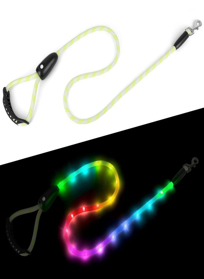 BSEEN Light Up Dog Leash - LED Dog Leash Type-C Rechargeable, 13 Lighting Modes, Glow in The Dark Pet Lead with Soft Handle for Small Medium Large Dogs Night Walking Safety (RGB, 4 Ft) - Image 3