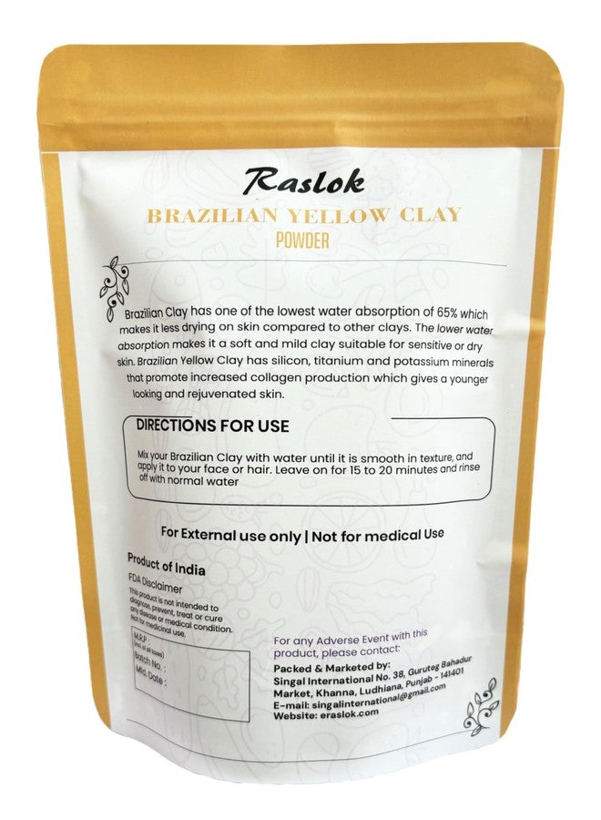 Raslok Brazilian Yellow Clay | For Face Masks, DIY Soap and Scrub (3.52, Ounces) - Image 2