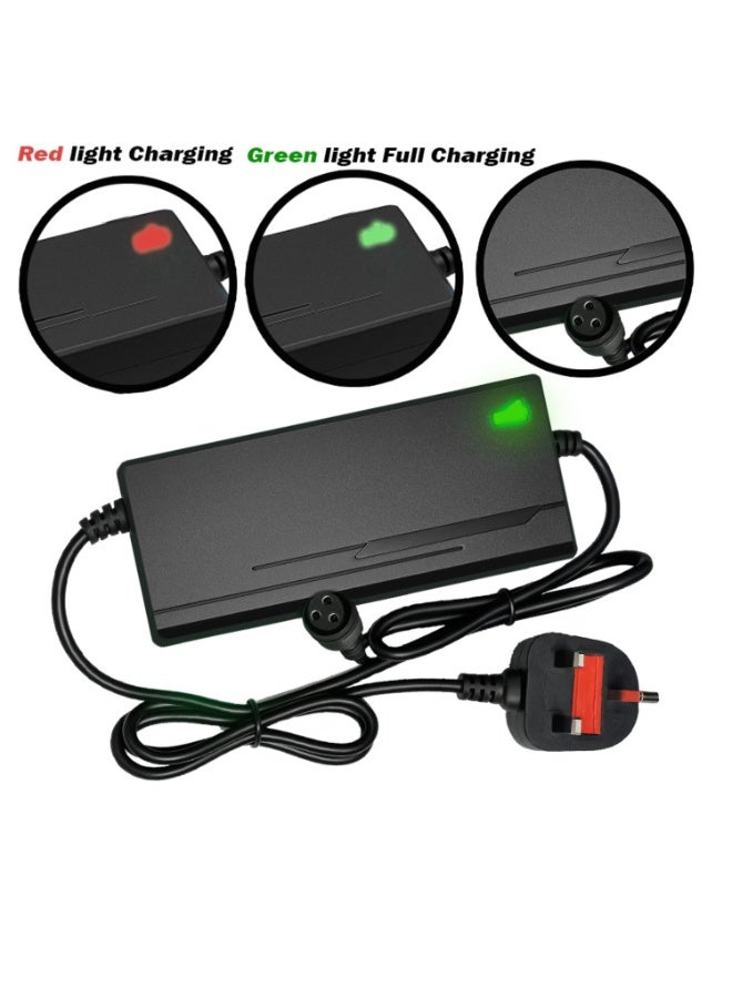 E-10 کے لیے 48V 2A الیکٹرک سکوٹر چارجر، LED اشارے کے ساتھ 54.6V اسمارٹ فاسٹ لیتھیم بیٹری چارجر، فولڈنگ ای سکوٹرز کے لیے یونیورسل DC پاور اڈاپٹر، محفوظ تیز رفتار چارجنگ، اوور لوڈ، شارٹ سرکٹ - Image 2