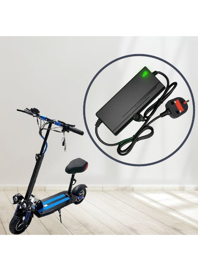 E-10 کے لیے 48V 2A الیکٹرک سکوٹر چارجر، LED اشارے کے ساتھ 54.6V اسمارٹ فاسٹ لیتھیم بیٹری چارجر، فولڈنگ ای سکوٹرز کے لیے یونیورسل DC پاور اڈاپٹر، محفوظ تیز رفتار چارجنگ، اوور لوڈ، شارٹ سرکٹ - Image 5