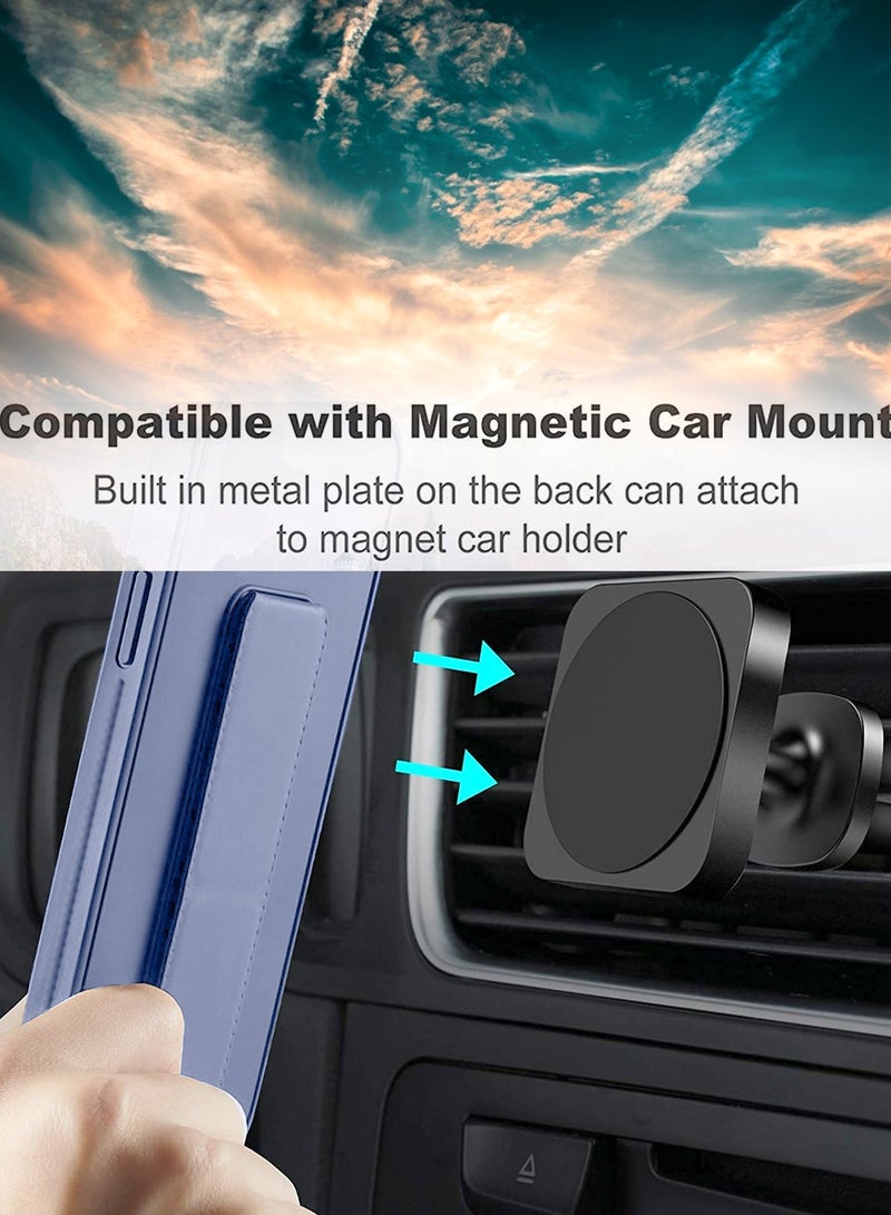 Wtech Hand Grip Foldable Magnetic Kickstand Wrist Strap Finger Grip With Built-in Iron Case Cover For Honor 200 Lite 5G 2024 Strom Blue - Image 3