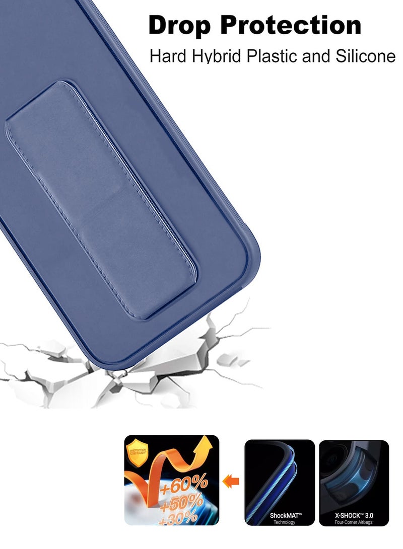 Wtech Hand Grip Foldable Magnetic Kickstand Wrist Strap Finger Grip With Built-in Iron Case Cover For Honor 200 Lite 5G 2024 Strom Blue - Image 5