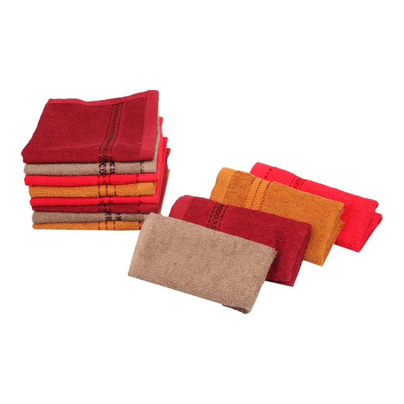 GRGRASP Thread That Bind Relations 100% Cotton Soft 300 GSM Face Towel Set of 24 pcs (Size 27 * 27Cm Small) Multi Color - Image 1