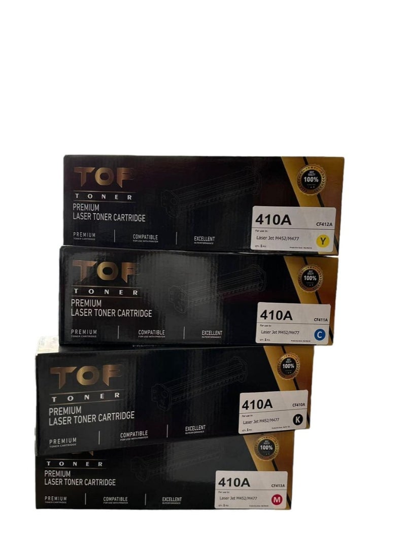 TOP C410A/CF410A/411A/412A/413A printer ink set compatible with M452/M477 yellow/blue/black/magenta
