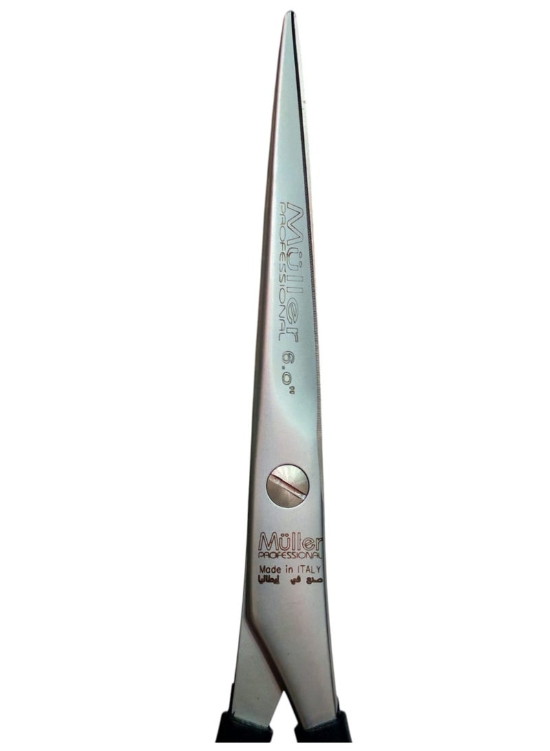 Muller Müller Professional 6” Hair Cutting Scissors – Carbon Chrome Stainless Steel – Made in Italy - Image 3