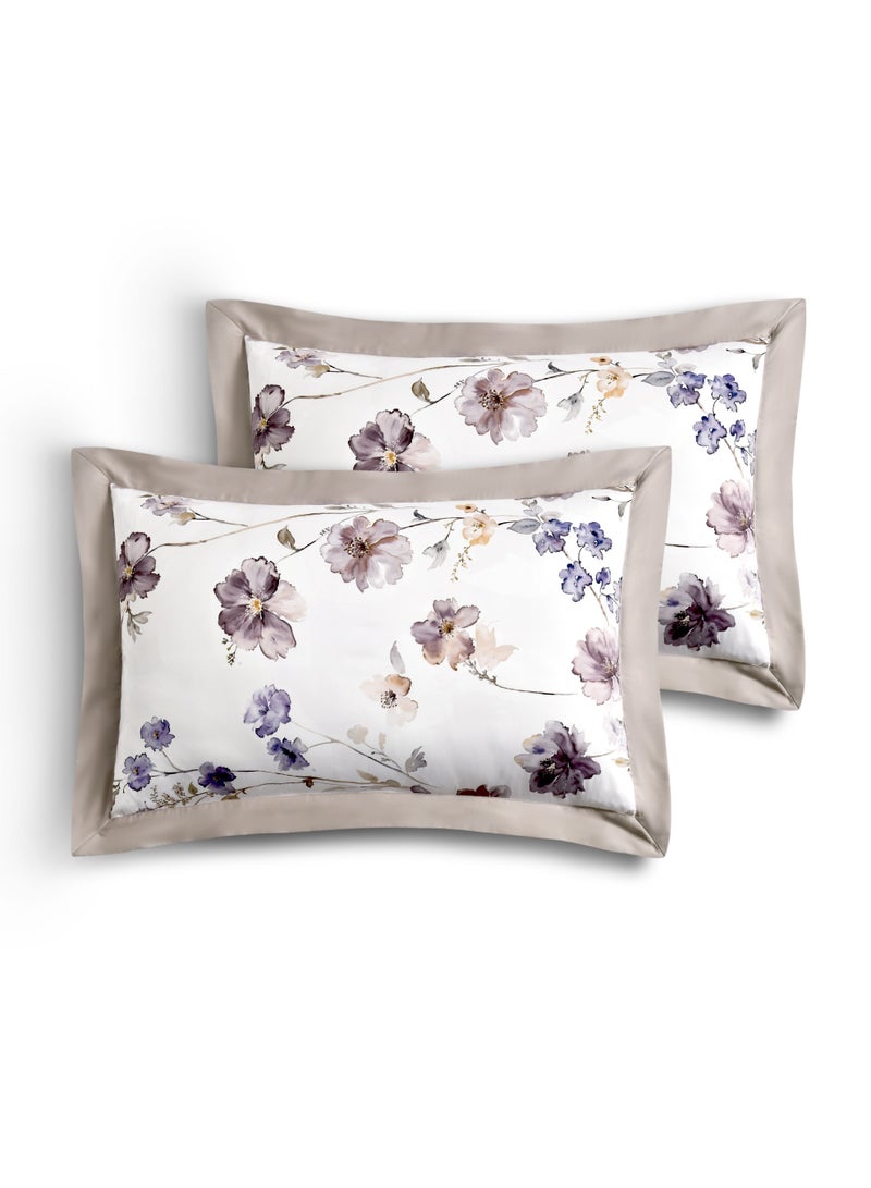 سيد المنسوجات المنزلية طقم لحاف ماستر هوم تكستيل قطن ساتين مزهر، يناسب سرير كينج 200 × 200 سم، مع حشوة قابلة للإزالة، 9 قطع مقاس كينج، 300 غرزة قطن ساتين، ناعم وجيد التهوية - Image 4