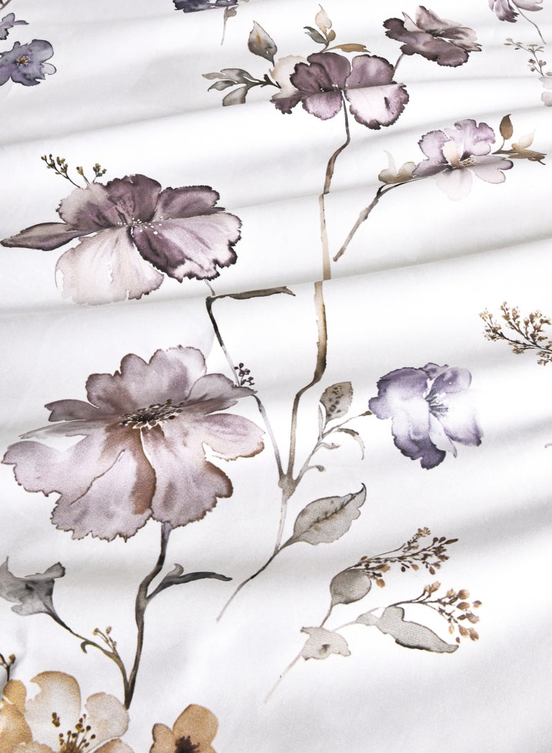 سيد المنسوجات المنزلية طقم لحاف ماستر هوم تكستيل قطن ساتين مزهر، يناسب سرير كينج 200 × 200 سم، مع حشوة قابلة للإزالة، 9 قطع مقاس كينج، 300 غرزة قطن ساتين، ناعم وجيد التهوية - Image 3