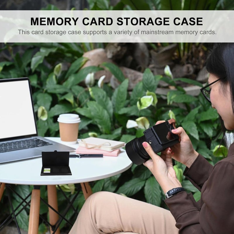 Memory Card Storage Case Holder for Secure Cards 2pcs, Portable Black Hard Shell Photo Memory Holder, Protective Organizer for Photography Accessories - Image 5