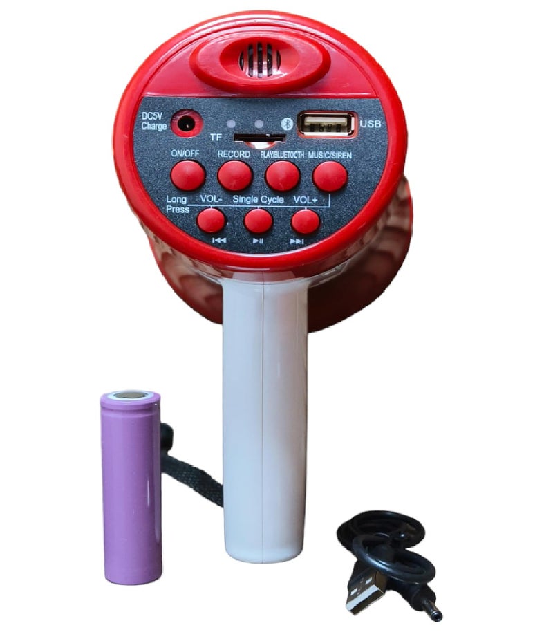 kh Megaphone Speaker Lightweight Bullhorn - Adjustable Volume Control and 500 Meter Range 30 watts Handheld Megaphone with Recorder, USB and Memory Card - Image 2