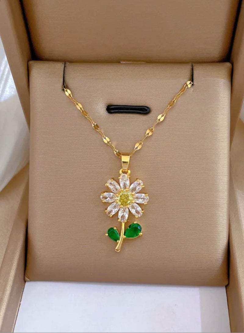 Elegance Trendy Stainless Steel Gold Plated Necklace For Women - Image 3