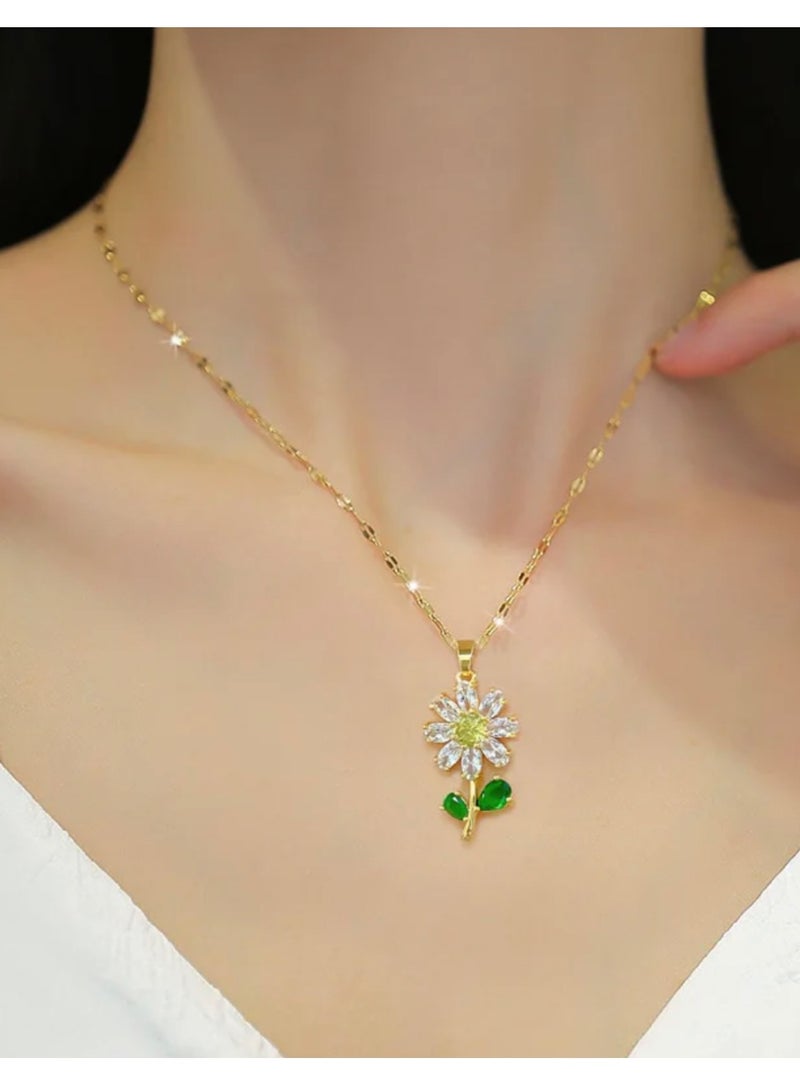 Elegance Trendy Stainless Steel Gold Plated Necklace For Women - Image 1