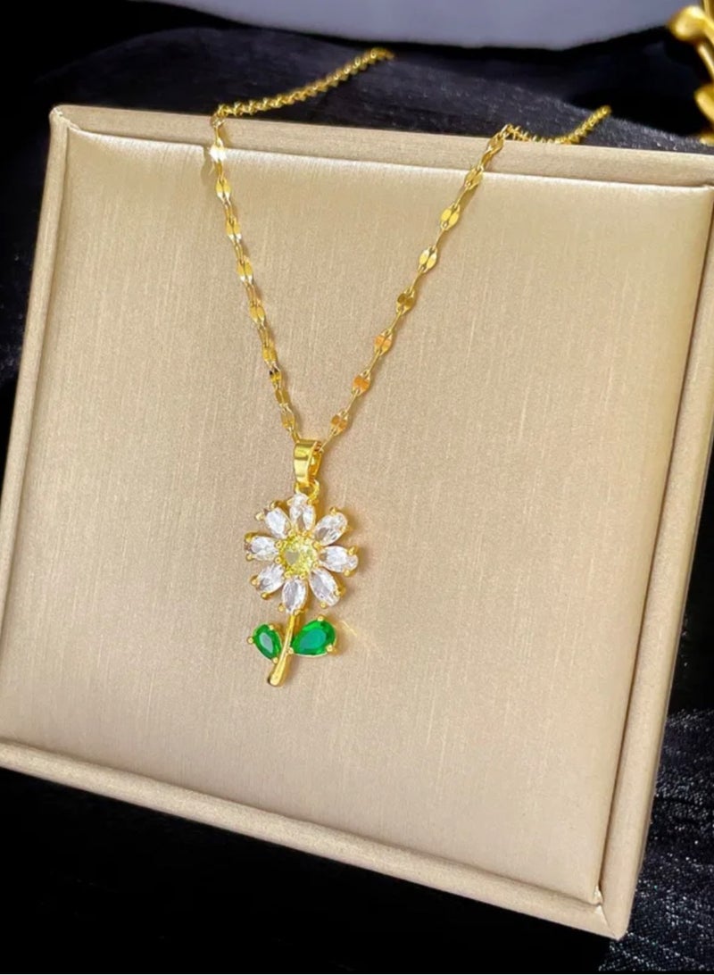 Elegance Trendy Stainless Steel Gold Plated Necklace For Women - Image 4