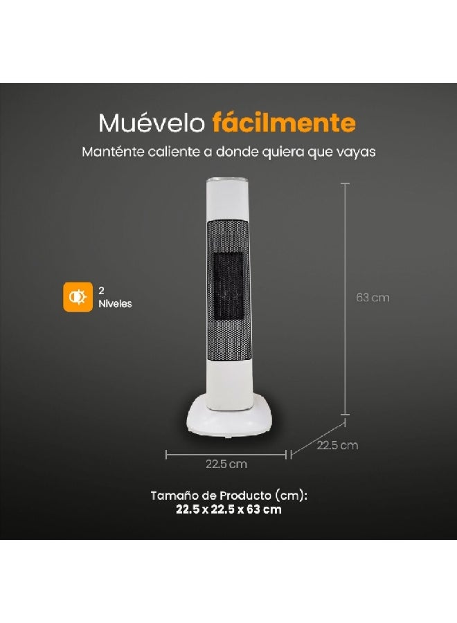 Bonaire 2000W Travel Aire Thermostat Function Ceramic Electric Heater White and Black 63 x 22.5 x 22.5 cm TAE516 - Image 3