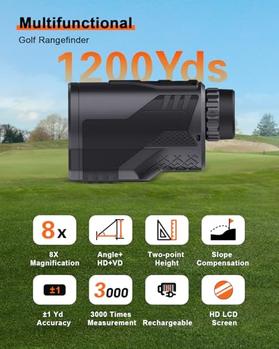 PEAKPULSE Range Finder for Hunting 2200 Yards 8X Magnification HDLCD Screen Range Finder Hunter Rechargeable HCD Los Mode Scan Angle Height Measurement - Image 3