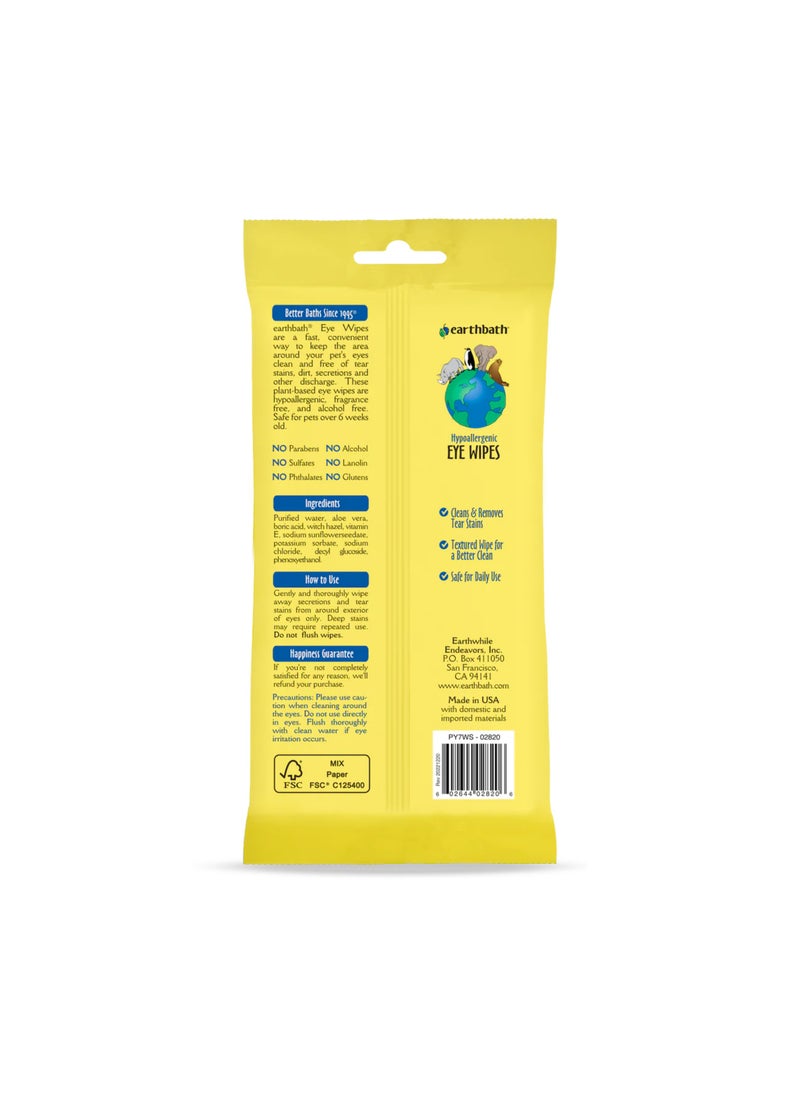 earthbath Hypoallergenic Eye Wipes Witch Hazel And Aloe 30 Wipes  - Image 2