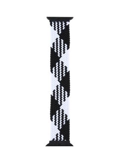 Plastic Buckle Mixed Colour Nylon Braided Single Loop Replacement Watchbands For Apple Watch Series 7/6/5/4/3/2/1/SE 41/40/38mm Checkered Black/White