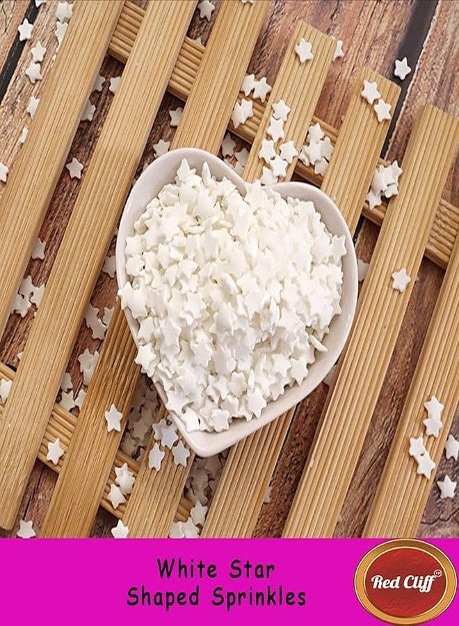 RED CLIFF Edible Pink Heart+White Star Shape Sprinkles | Metallic Dessert Toppings for Cakes, Cupcakes, Ice Cream & Sweets | Edible Decorative Sugar Sprinkles | Ideal for Baking & Festive Garnishing | 100gx2 | Pack of 2 - Image 5