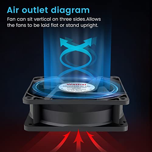 Wathai 120mm x120 x 38mm 12V 2Pin Dual Ball 12cm Industrial Cooling Fan High Airflow - Image 4