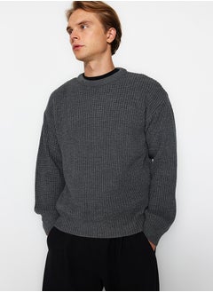 Anthracite Oversize Fit Wide Fit Crew Neck Basic Knitwear Sweater TMNAW23KZ00189 - pzsku/ZE5D5CE8B1271352A3145Z/45/_/1730939832/bd8b0f94-de53-4be9-8e10-6cb1d2e7b03f