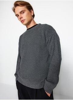 Anthracite Oversize Fit Wide Fit Crew Neck Basic Knitwear Sweater TMNAW23KZ00189 - pzsku/ZE5D5CE8B1271352A3145Z/45/_/1730939834/4585550e-5834-4387-ad1e-c6f04fd66c10