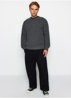 Anthracite Oversize Fit Wide Fit Crew Neck Basic Knitwear Sweater TMNAW23KZ00189 - pzsku/ZE5D5CE8B1271352A3145Z/45/_/1730939835/ef514ba0-eae8-4c35-8885-c98bf15e0919